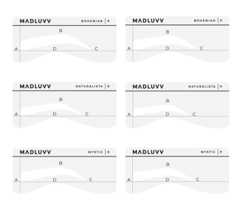 Madluvv 'Low Profile' Brow Stencils - Set of 6
